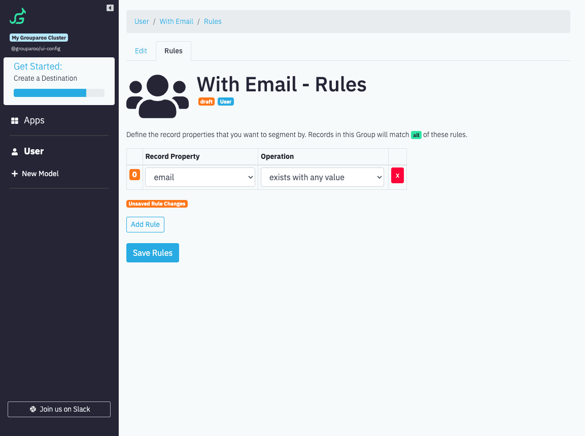 UI Config: Configure Group