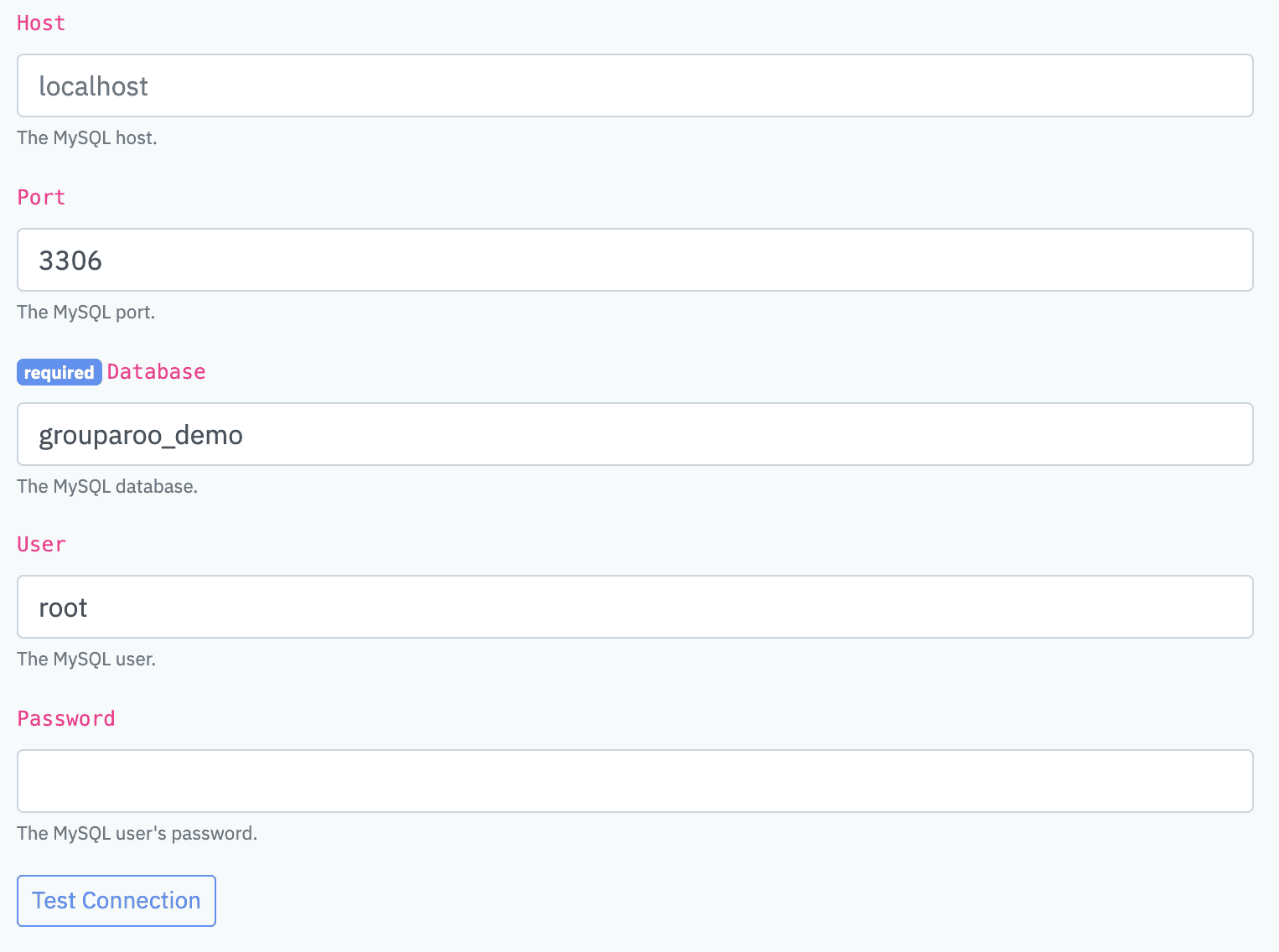 MySQL App Options