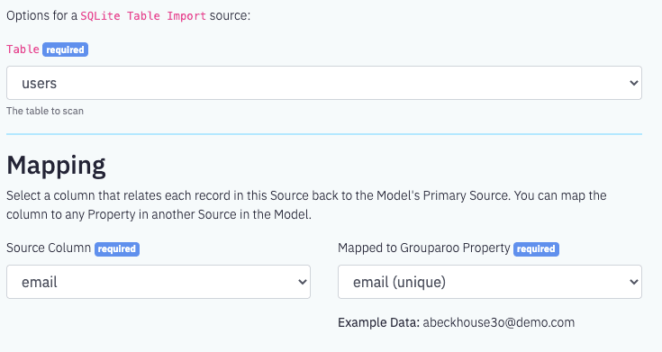 SQLite Import Table Options